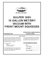 Pacific GULPER 16SV Operating & Maintenance Instructions preview