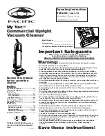 Pacific My Vac Operating Instructions Manual preview