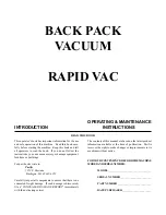 Preview for 2 page of Pacific RAPID VAC Operating & Maintenance Instructions