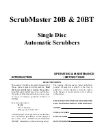 Preview for 2 page of Pacific ScrubMaster 20B Operating & Maintenance Instructions