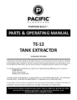 Preview for 1 page of Pacific TE-12 Parts & Operating Manual