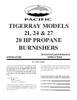 Предварительный просмотр 1 страницы Pacific TIGERRAY 21 Operating & Maintenance Instructions