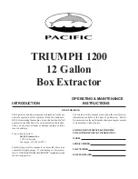 Preview for 2 page of Pacific Triumph 1200 Operating And Maintenance Instruction Manual