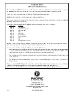 Preview for 20 page of Pacific WAV-26 Parts & Operating Manual