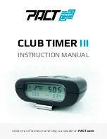 Pact CLUB TIMER III Instruction Manual preview
