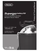 Preview for 1 page of Pacvac Superpto battery 700 Product And Training Manual