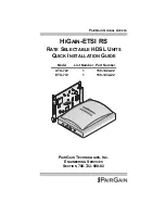 Предварительный просмотр 1 страницы PairGain UTU-722 Quick Installation Manual