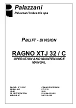 PALAZZANI RAGNO XTJ 32 / C Operation And Maintenance Manual preview