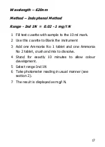 Предварительный просмотр 17 страницы palintest Ammonia Duo User Manual