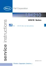 Pall UH210 Series Service Instructions Manual preview