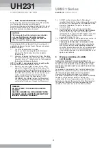 Preview for 4 page of Pall UH231 Series Service Instructions Manual