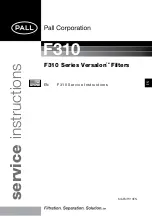Pall Versalon F310 Series Service Instructions Manual preview