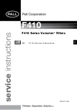 Pall Versalon F410 Series Service Instructions Manual preview