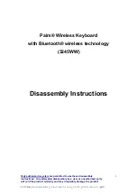 Palm 3245WW - Wireless Keyboard With Bluetooth Technology Disassembly Instructions Manual предпросмотр