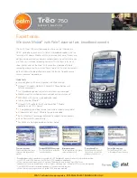 Предварительный просмотр 1 страницы Palm Treo Treo 750 Specifications