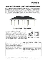 Preview for 5 page of Palmako Bianca PA120-8859-1 Assembly, Installation And Maintenance Manual