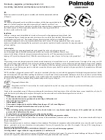 Preview for 17 page of Palmako MV70-3731 Assembly, Installation & Maintenance Instructions