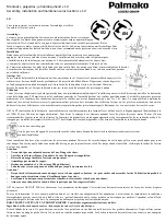 Preview for 19 page of Palmako MV70-3731 Assembly, Installation & Maintenance Instructions