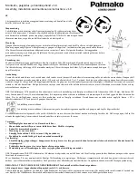 Preview for 31 page of Palmako MV70-3731 Assembly, Installation & Maintenance Instructions