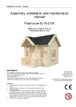 Palmako Playhouse EL16-2316 Assembly, Installation And Maintenance Manual preview