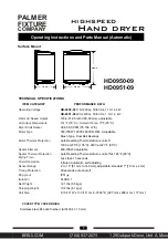 Preview for 3 page of Palmer Fixture HD0950-09 Operating Instructions And Parts Manual