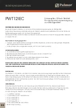 Предварительный просмотр 3 страницы Palmer PWT12IEC User Manual