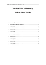 Preview for 1 page of PalmMicro PA168V SIP FXS Setup Manual