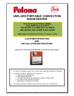 Preview for 1 page of Paloma PJC-W18FR Installation Instructions Manual