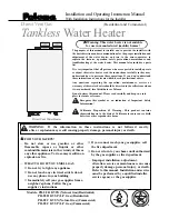 Paloma Tankless Water Heater Installation And Operating Instruction Manual preview