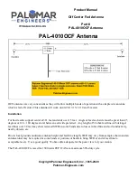 Palomar PAL-4010OCF Product Manual preview