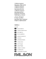 PALSON ARABICA Operating Instructions Manual preview