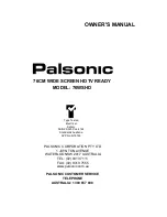 Palsonic 76WSHD Owner'S Manual preview