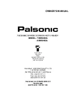 Palsonic 76WSHDA Owner'S Manual preview