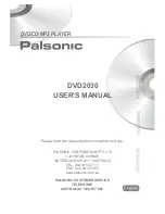 Palsonic DVD/CD/MP3 DVD2030 User Manual preview