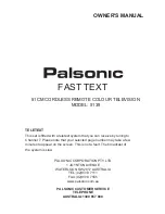 Palsonic MODEL 5139 Owner'S Manual предпросмотр