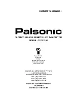 Palsonic TFTV-760 Owner'S Manual preview