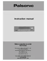 Palsonic VCR 2120 Instruction Manual preview