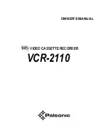 Preview for 1 page of Palsonic VCR2110 Owner'S Manual