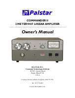 Preview for 1 page of Palstar COMMANDER II 2 METER VHF Owner'S Manual