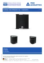 Предварительный просмотр 1 страницы Pan Acoustics P 01 Manual