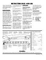 Panamax M4400-20A Instructions preview