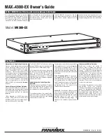 Panamax MAX 4300-EX Owner'S Manual preview