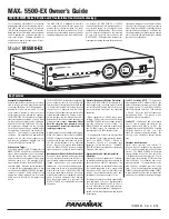 Panamax MAX 5500-EX Owner'S Manual preview