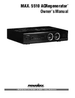 Panamax MAX 5510 ACRegenerator Owner'S Manual preview