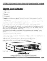 Preview for 3 page of Panamax MAX 7500-PRO Owner'S Manual