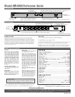 Panamax MR4000 Reference Manual preview