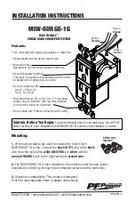 Panamax PF Power Max-In-Wall MIW-SURGE-1G Installation Instructions preview