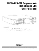 Panamax PFPower M1500-UPS-PFP Owner'S Manual preview