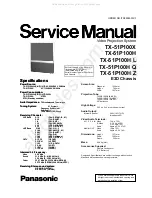 Предварительный просмотр 1 страницы panas TX-51P100H Service Manual