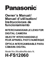 Panasonic 12-60mm f/3.5-5.6 User Manual preview